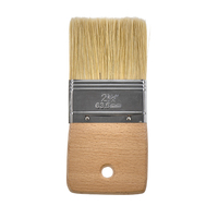 Pinceau artistique à manche en bois de hêtre, pinceau carré, pinceau de revêtement pour peinture artistique, pinceau à poils naturels