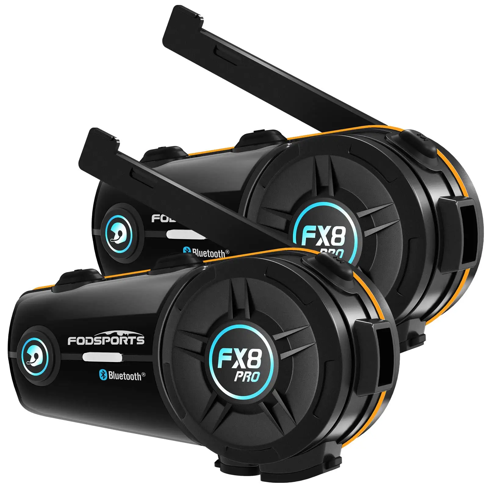 FX8 Pro interkom sepeda motor, 2 buah headphone ganda 8 pengendara Intercomunicador pengendara sepeda motor Headset Bluetooth interkom sepeda motor