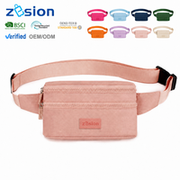 Sac banane personnalisé avec logo, sac de ceinture en nylon, sac banane étanche pour voyage, vente en gros, fabricant OEM