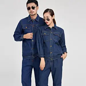 Pakaian Kerja Keselamatan Kustom Seragam Pabrik Overall Lengan Panjang Celana Denim Jeans Kargo Pakaian Celana Coverall Celana Kerja