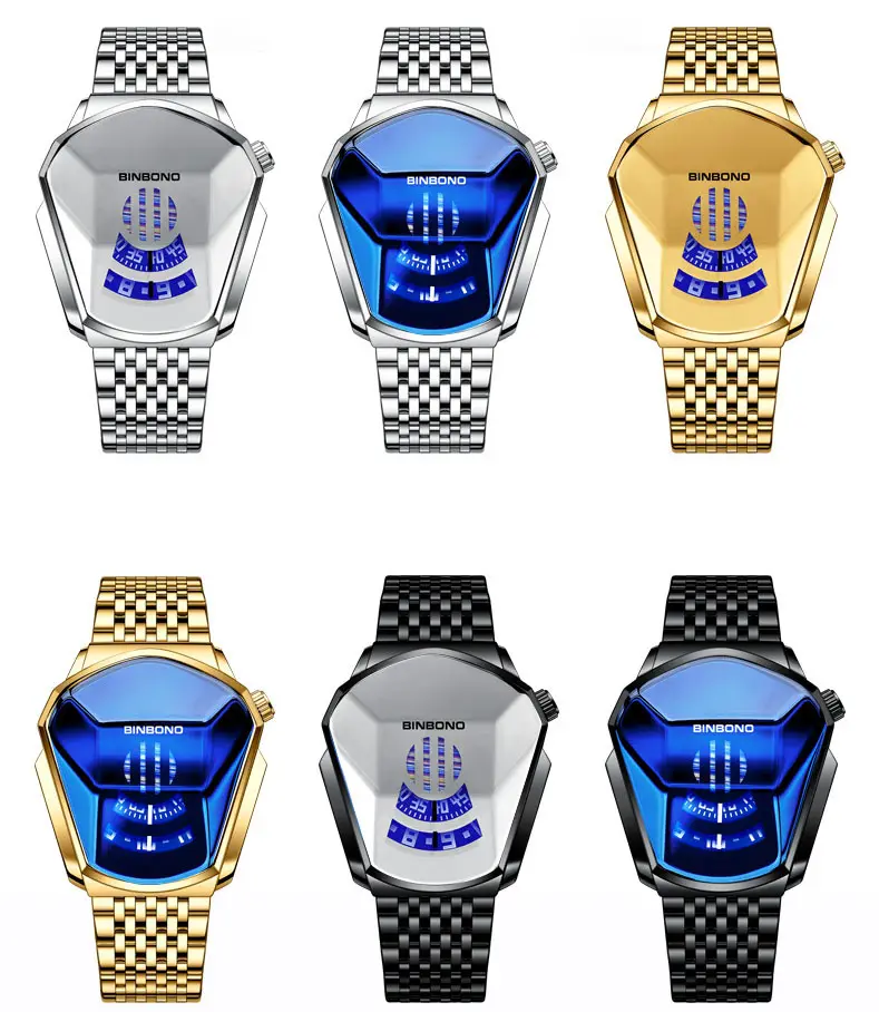 Часы наручные мужские кварцевые, роскошные брендовые водонепроницаемые полностью стальные