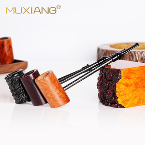 Muxiang Briar Wood Tobacco Pipe Straight Type Handcrafted Smoking Pipe For Men Gift - Product Image 3