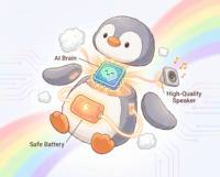 Peluche interactive intelligente IA en forme de pingouin, ultra-douce et apaisante, robot éducatif racontant des histoires pour enfants OEM/ODM