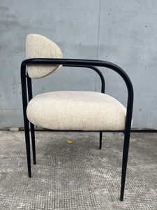 Silla de comedor, fábrica de Vietnam, Marco y patas de acero inoxidable, cubierta de tela para respaldo de asiento, una plaza para comedor - Product Image 5