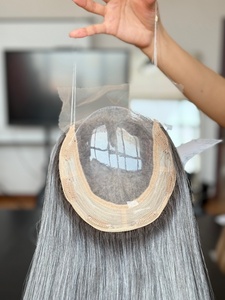 SHY HAIR Parrucche Mini <span class=keywords><strong>5.0</strong></span> Hot Selling con Nodo Singolo e <span class=keywords><strong>Capelli</strong></span> Chiari, Pronte per la Spedizione, Topper in <span class=keywords><strong>Capelli</strong></span> Umani 5*5 Lace Front 8*8 con Nodo Sbiancato - Product Image 4