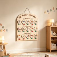 Tableau de responsabilités ménagères personnalisé en bois réutilisable pour enfants, liste de tâches quotidiennes pour tout-petits, tableau mural pour récompenses, planificateur de tâches domestiques
