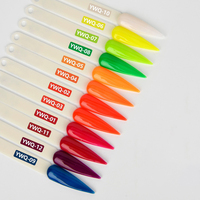 Poudre pigmentée pour nail art, poudre cristalline néon, poudre acrylique néon pour ongles