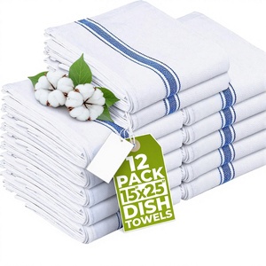Strofinacci da Cucina <span class=keywords><strong>Utopia</strong></span> a Righe Blu, 100% Cotone, Altamente Assorbenti e Riutilizzabili - Product Image 1