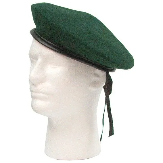 オリーブグリーンベレー帽100% ウールカスタマイズ卸売価格ユニセックス屋外ウールベレー帽工場OEM
