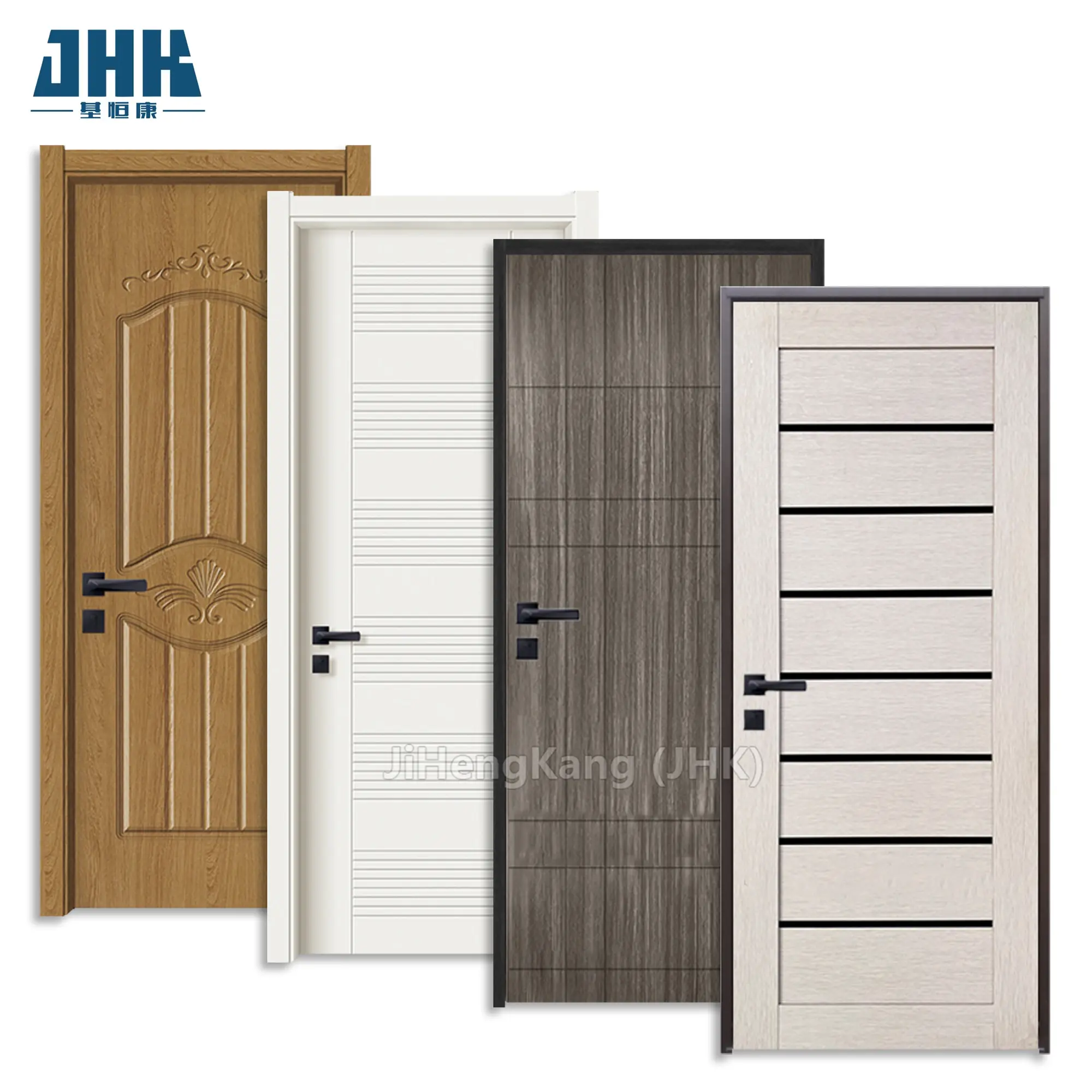 JHK-PS04 porta in PVC per uso domestico è facile da installare porte da bagno in pvc bianco impermeabile prezzo porte in pvc prezzi di buona qualità