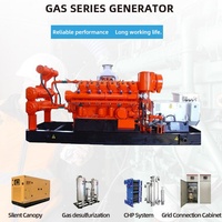Générateur à gaz silencieux à châssis ouvert 25 kW, gaz naturel, biogaz, GPL, groupe électrogène refroidi par eau, ATS, 1800 tr/min, télécommande