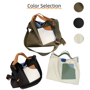Factory Wholesale Fashion Large-capacity Reusable <b>Canvas</b> Tote Bags and Crossbody Bags - Product Image 3