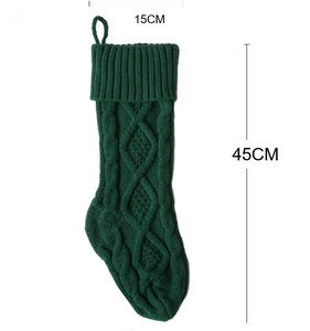 Chaussettes <span class=keywords><strong>de</strong></span> <span class=keywords><strong>Noël</strong></span> en tricot torsadé Rouge Vert Blanc, Chaussettes suspendues pour cheminée, Sacs cadeaux, Décoration <span class=keywords><strong>de</strong></span> fête - Product Image 4