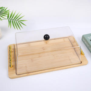 Bandeja de Bambú con Tapa Rectangular para Mantequilla y Queso, Caja de Exhibición de Alimentos para Fiestas y Hoteles - Product Image 4