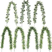 Künstliche Simulierte Grüne Eukalyptus-Pflanze Eukalyptus-Blatt-Ranken für Heim- und Hochzeitsdekoration Künstliche Blume Grüne Pflanze Blumenranke