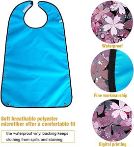 <strong>Adult</strong> <strong>Bibs</strong> - <strong>Bibs</strong> For <strong>Adults</strong> Women Eating Cloth For Elderly Seniors And Disabled Adjustable Terry <strong>Bib</strong> Clothing Protectors - Product Image 2