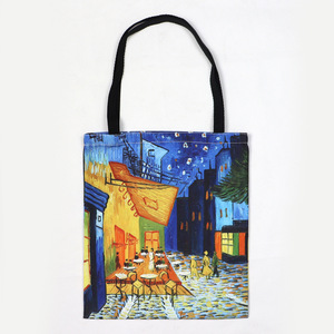 Eco Friendly Custom Full Printing Cotton <b>Canvas</b> <b>Shopper</b> Tote Bags with Lining Inner Pocket Portable All Seasons Fashion - Product Image 3