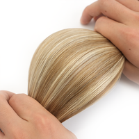 Extensions de cheveux naturels Genius Weft 180g 22 pouces 24 pouces Blond Platine Genius Weft à bandes adhésives et à pointes en kératine Double Drawn Cheveux Remy