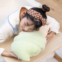 Coussin créatif tricolore en peluche courte modèle crème glacée, rembourrage en coton PP, hauteur 31-50 cm, unisexe, pour le bureau ou la pause déjeuner - Design Matcha