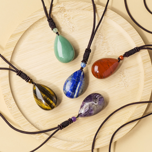 Pendentif en cristal poli en forme de goutte d'eau, collier en <span class=keywords><strong>pierre</strong></span> naturelle de guérison de haute qualité, vente en gros, approvisionnement direct usine - Product Image 4
