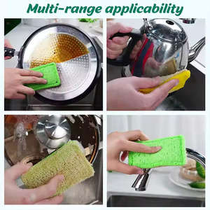Brosse de nettoyage de cuisine moderne en pâte de bois compressée Loofah Outil de nettoyage de vaisselle pour la casserole d'artefact et le nettoyant de maquillage - Product Image 4