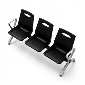 Silla de Espera Pública de 3 Plazas, Sillas de Sala de Espera <span class=keywords><strong>para</strong></span> Oficina, Hospital, Aeropuerto, Banco con Estructura Metálica y Asiento de Plástico <span class=keywords><strong>para</strong></span> Recepción - Product Image 5