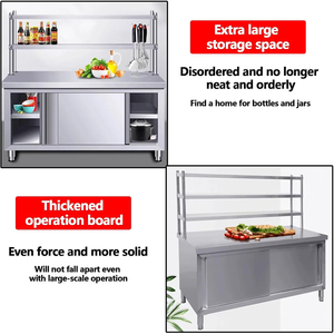 Bàn ăn bằng thép không gỉ thương mại, bàn thiết bị nhà bếp thương mại, bàn làm việc bằng thép không gỉ nhà bếp - Product Image 6