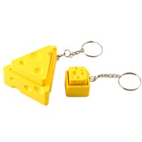 Mini-chaîne de clés DIY en résine plastique imprimée en 3D, en forme de fromage, avec sensation de clavier mécanique, anti-stress, faite à la main, pour sac ou pendentif