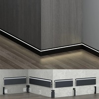 Profilé mural LED en alliage d'aluminium étanche au design moderne, avec film PVC laminé, personnalisable pour la décoration intérieure