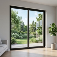 Porte coulissante en aluminium à double vitrage trempé, moderne, pour séparation de terrasse