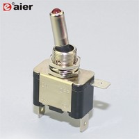 Interrupteur à bascule en laiton 12V 20A, interrupteur à bascule robuste avec verrouillage, interrupteur à bascule pour éclairage, 3 broches marche/arrêt pour marine et automobile