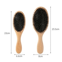 Brosse à Cheveux Professionnelle Démêlante Douce Anti-Statique avec Picots de Massage, en Poils de Sanglier Naturels et Manche en Bois pour un Cuir Chevelu Sain