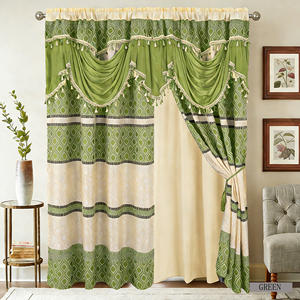 Voilage jacquard <span class=keywords><strong>double</strong></span> couche à passe-tringe, motif floral, 100 % polyester, occultant et ignifuge pour chambre à coucher (vente en gros) - Product Image 6