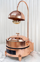 Lampe chauffante électrique Liyunda haut de gamme pour usage commercial, en acier inoxydable rose doré, avec support simple, 50-70°C