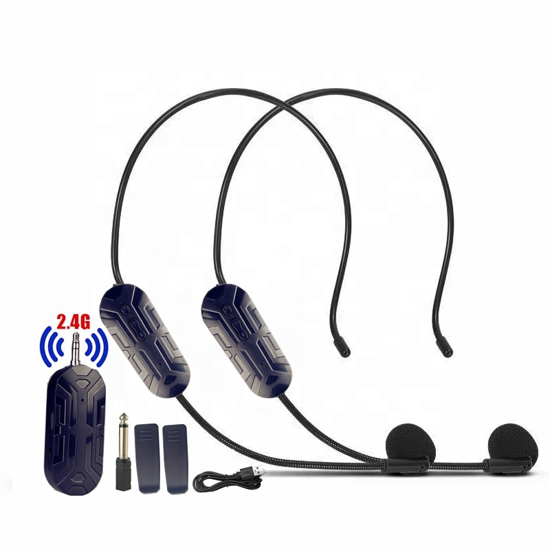 2-in-1 2.4G Headset Microphone Teacher Amplifier Stage Performance Church Headset Louderspeaker Mic Wireless Microphone