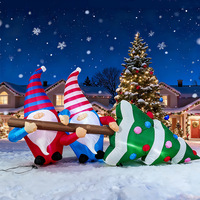 Décorations de Noël gonflables LOGO, gnomes, nains et sapins de Noël, modèles gonflables avec lumières LED pour décorations de pelouse