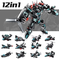 NOUVEAU Blast War 6 en 1 Assemblé Garçon Intelligence Jouet Police Transforming Robot King Building Blocks Bricks Toys