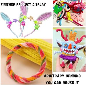 100 Pcs/Bundle DIY Craft Wholesale Bulk Colorful Fluffy Chenille Stems Fuzzy Wire Pipe Cleaner Flowers <b>Educational</b> <b>Toys</b> - Product Image 4