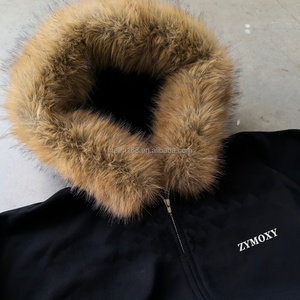 Clothing Factory Custom Blank Cropped Faux Furh Hoodies <b>Zip</b> <b>up</b> <b>Jackets</b> Design Oversized Faux Fur Hoodie Hoodies Men High Quality - Product Image 4