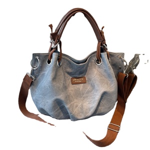 Bolso de Mano Vintage Casual de Moda, Impermeable, con Cierre de Cremallera, Gran Capacidad, para Mujer, con Dos Asas y Correa Cruzada Extraíble - Product Image 1