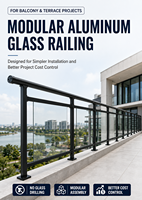 Système de balustrade en verre encadré, alliage d'aluminium, acier inoxydable, panneau en verre trempé, escalier, balcon, terrasse, extérieur, installation facile