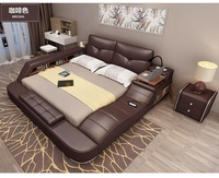 Lit Moderne Multifonctionnel en Cuir - Vente Flash
