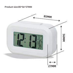 침실 사용을위한 달력을 포함한 학생을위한 백라이트가있는 미니 현대 <span class=keywords><strong>LCD</strong></span> 전자 알람 시계 스마트 온도 타이머 - Product Image 3