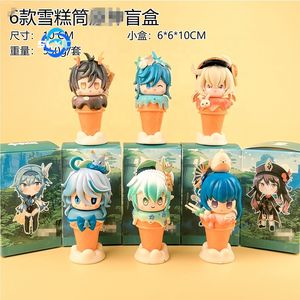 10 estilos Mini tamaño helado Genshined <span class=keywords><strong>Manga</strong></span> figurita impacto Klee Zhongli sorpresa Anime figura misterio caja ciega Juguetes - Product Image 3