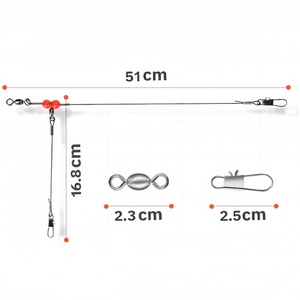 Ensemble de matériel de pêche avec fils anti-enroulement en acier inoxydable avec émerillons et attaches à clip pour appâts - Product Image 2