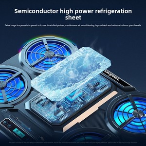 Computer <b>Laptop</b> <b>Cooler</b> High Power RGB Ambient Light Silent Semiconductor Refrigeration <b>Cooler</b> Rack Holder <b>Fan</b> Stand - Product Image 2