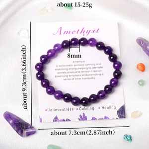 Bracelet en perles de cristal naturel personnalisé de haute qualité avec logo, bracelet en pierres précieuses avec cartes pour la décoration - Product Image 2