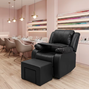 Sillón de Pedicura Multifuncional Gris para Manicura, Tatuajes y Masajes con Taburete y Bañera para Pies - Product Image 1