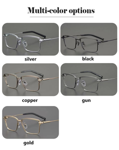 736990249 Montatura per Occhiali da Vista in Titanio di Alta Qualità, Stile <span class=keywords><strong>Vintage</strong></span> con Doppio Ponte per Uomo e Donna - Product Image 3