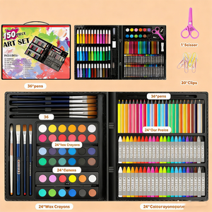 Lot de fournitures scolaires en gros : marqueurs d'art avec crayons de cire et stylos à encre aqueuse pour enfants - Certifié sécurité - Product Image 3